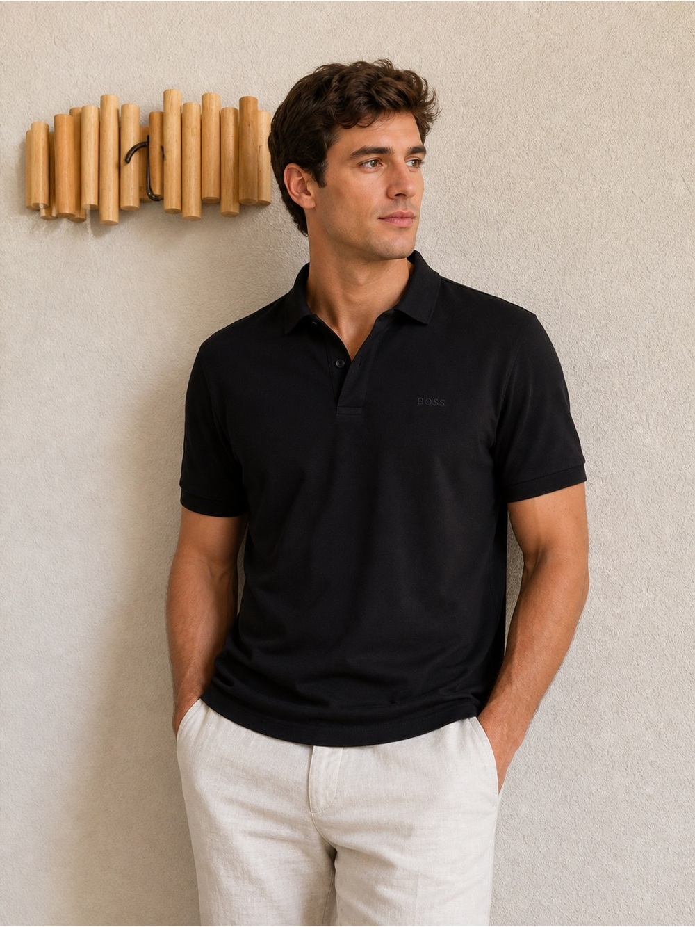 Hugo Boss Black Polo Shirt Men’s Classic Short Sleeve Designer Tee